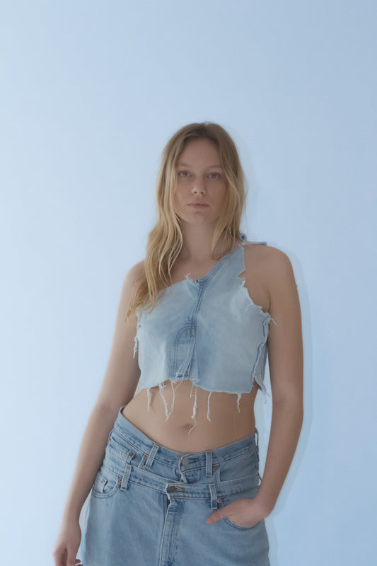 UPCYCLED DENIM TOP